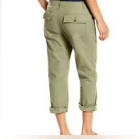 Levis Utility Chino Pants Olive Army Green Size 29 Back Flap Pockets - Picture 3 of 15